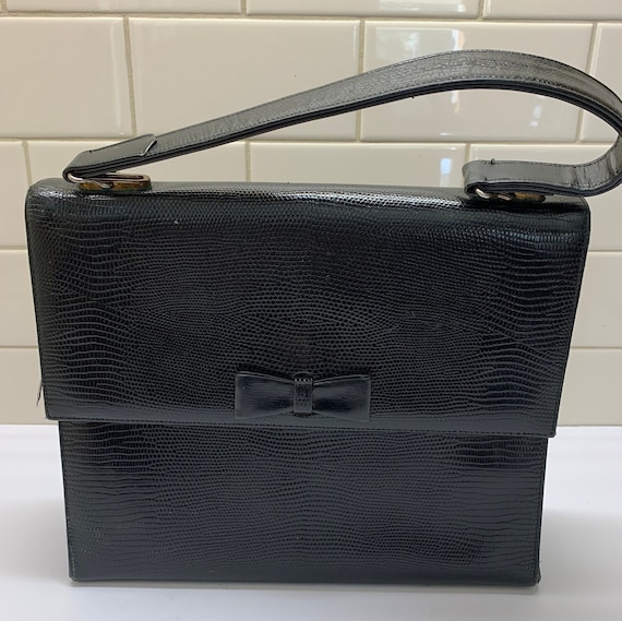 Vintage Black Purse Handbag Made in Canada - image 2