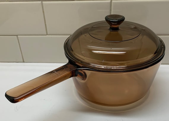 1.5 L Corning France Vision Amber Glass Cookware Sauce Pot With Lid 