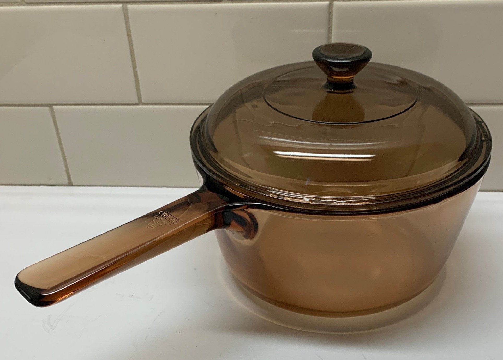 1.5 Litre Corning USA Vision Amber Glass Cookware Sauce Pot - Etsy