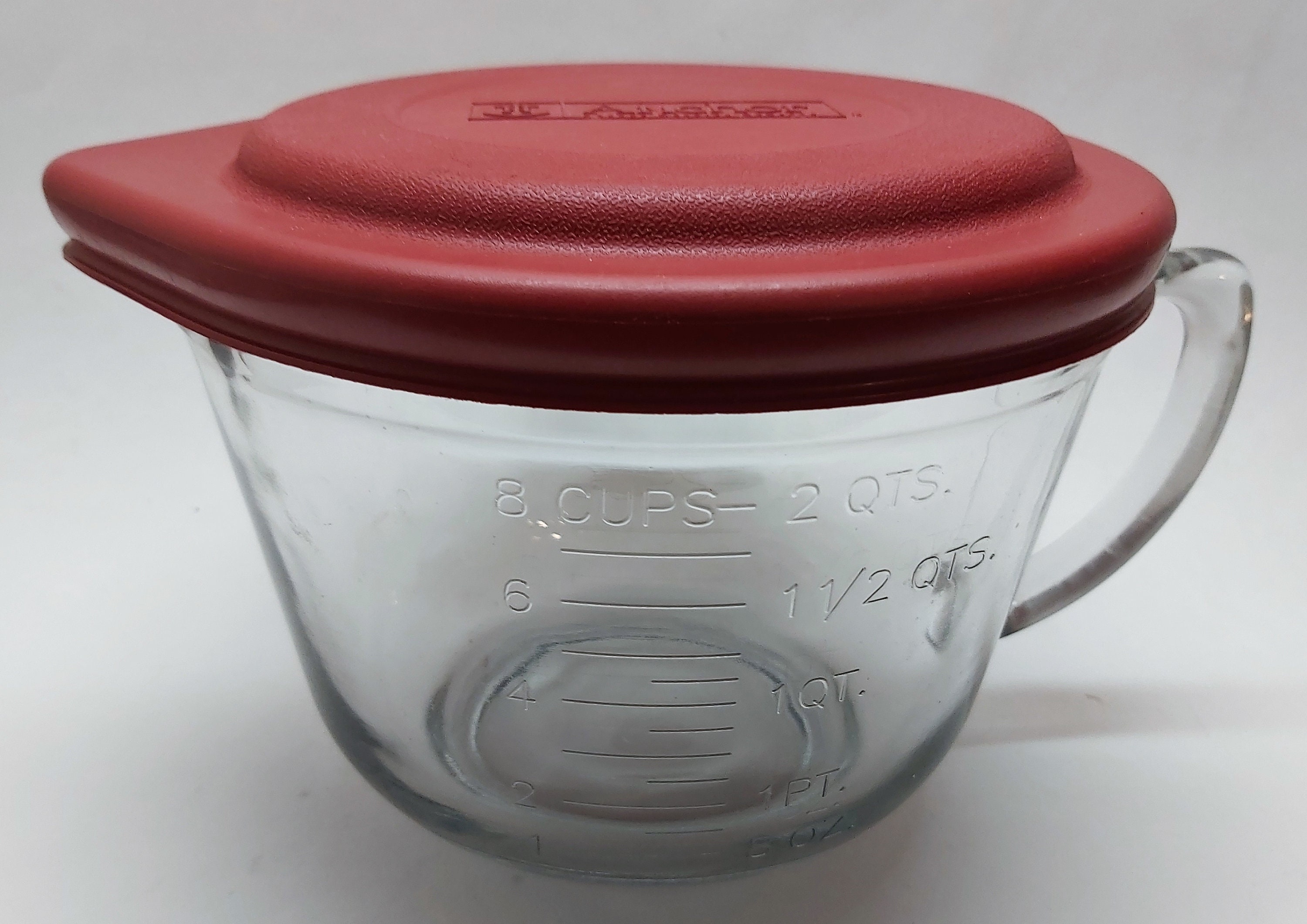 Anchor Hocking Clear Gray 8 Cup Measuring Cup Batter Bowl 2 Quart Large