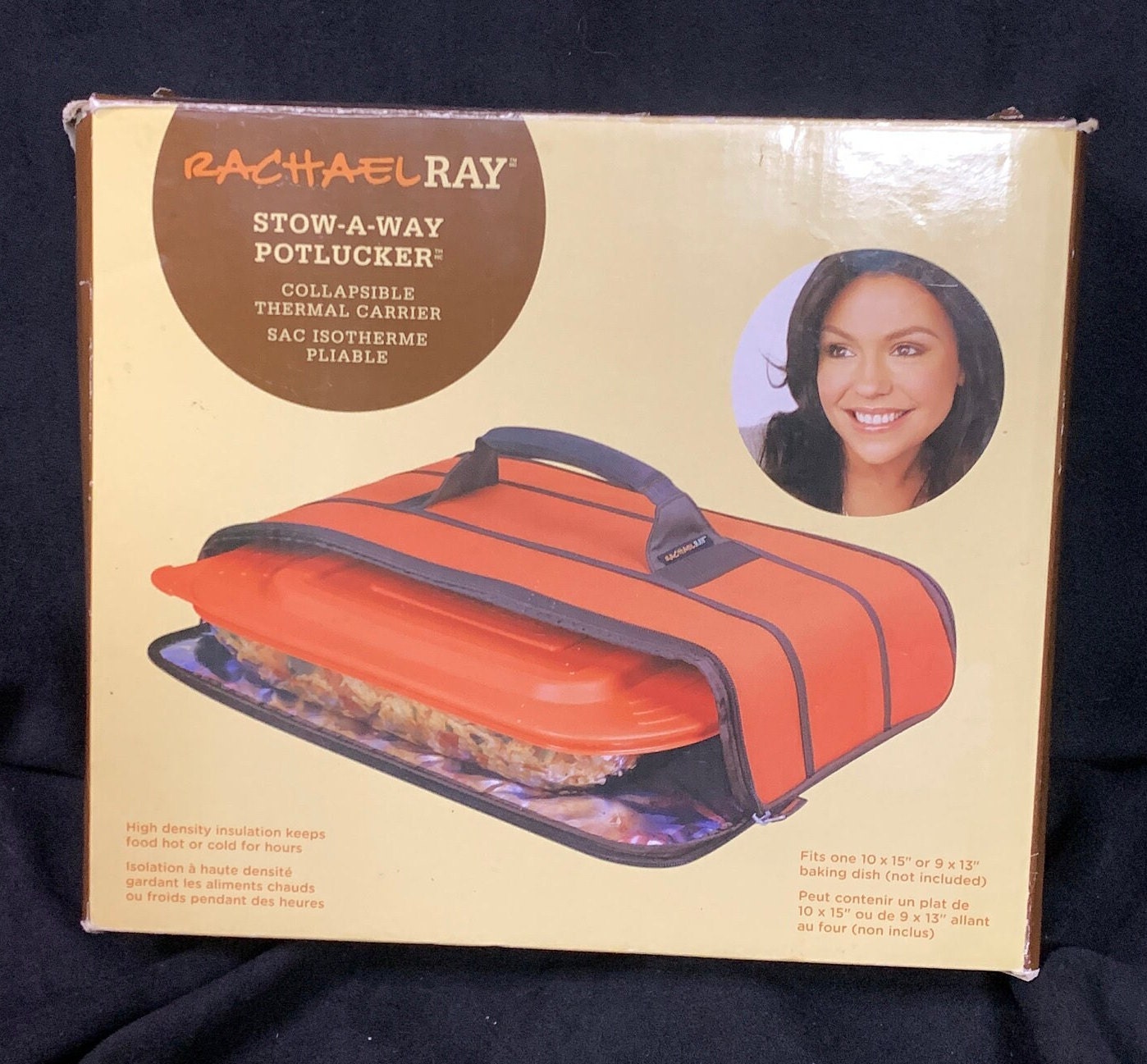 Rachael Ray Stowaway Potlucker Orange Stripe Casserole Carrier Thermal Insulation. Etsy UK