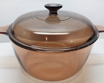 4.5 Litre Corning Vision USA Glass Cooking Pot w/ Lid Amber