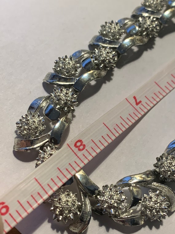 Vintage CORO Brushed Silver Tone Choker Necklace - image 6