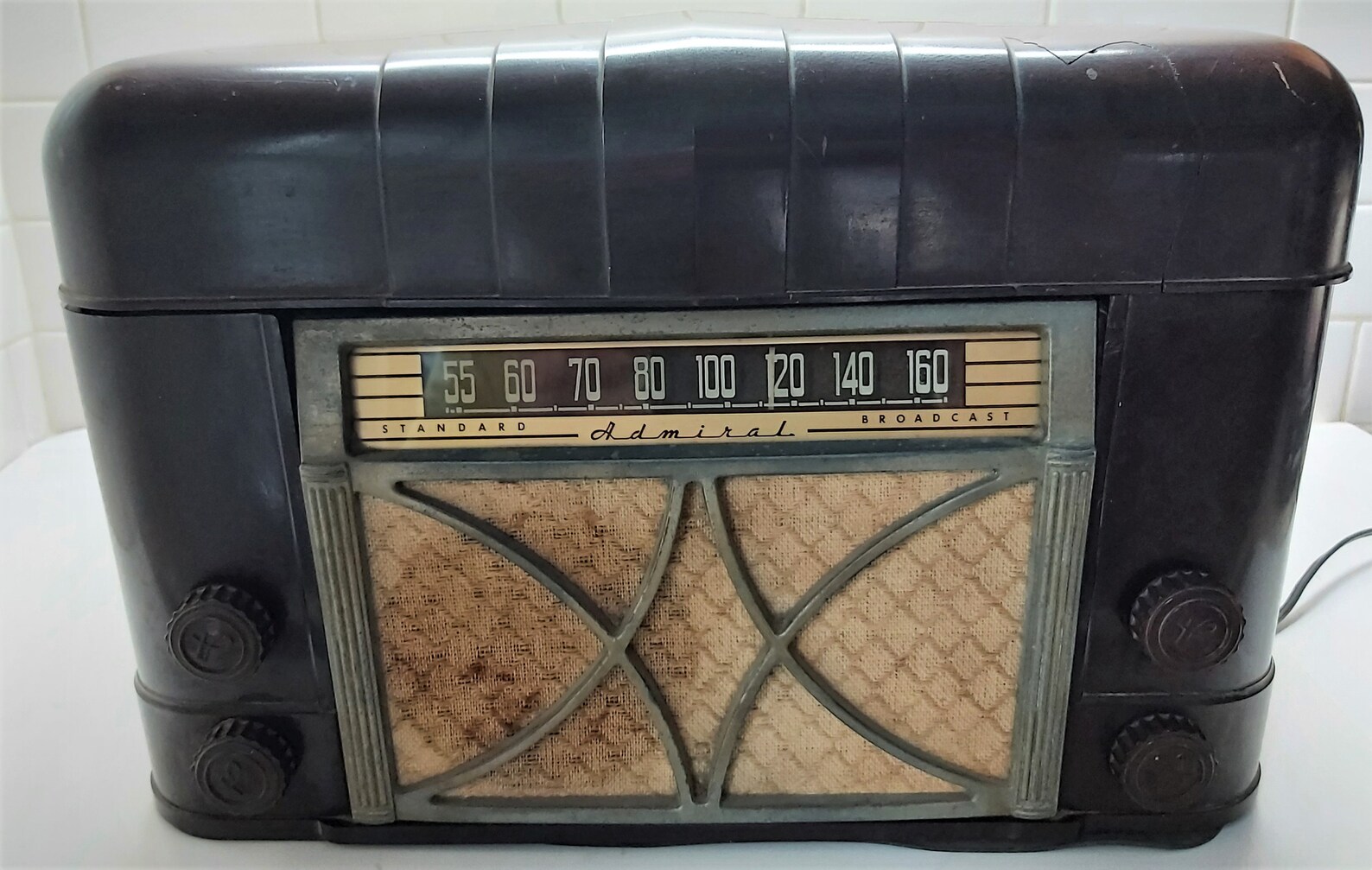 Récepteur Phono Tube Vintage Admiral Double HP - Radio AM/FM/AFC Y3917 Testé