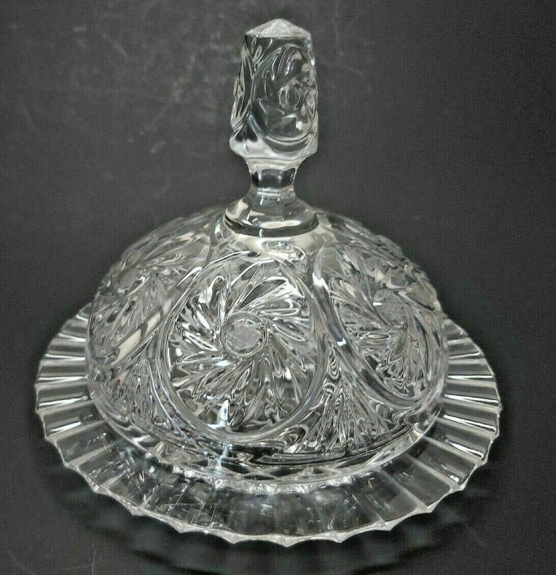 Vintage Crystal Round Butter Dish with Domed Lid Etsy