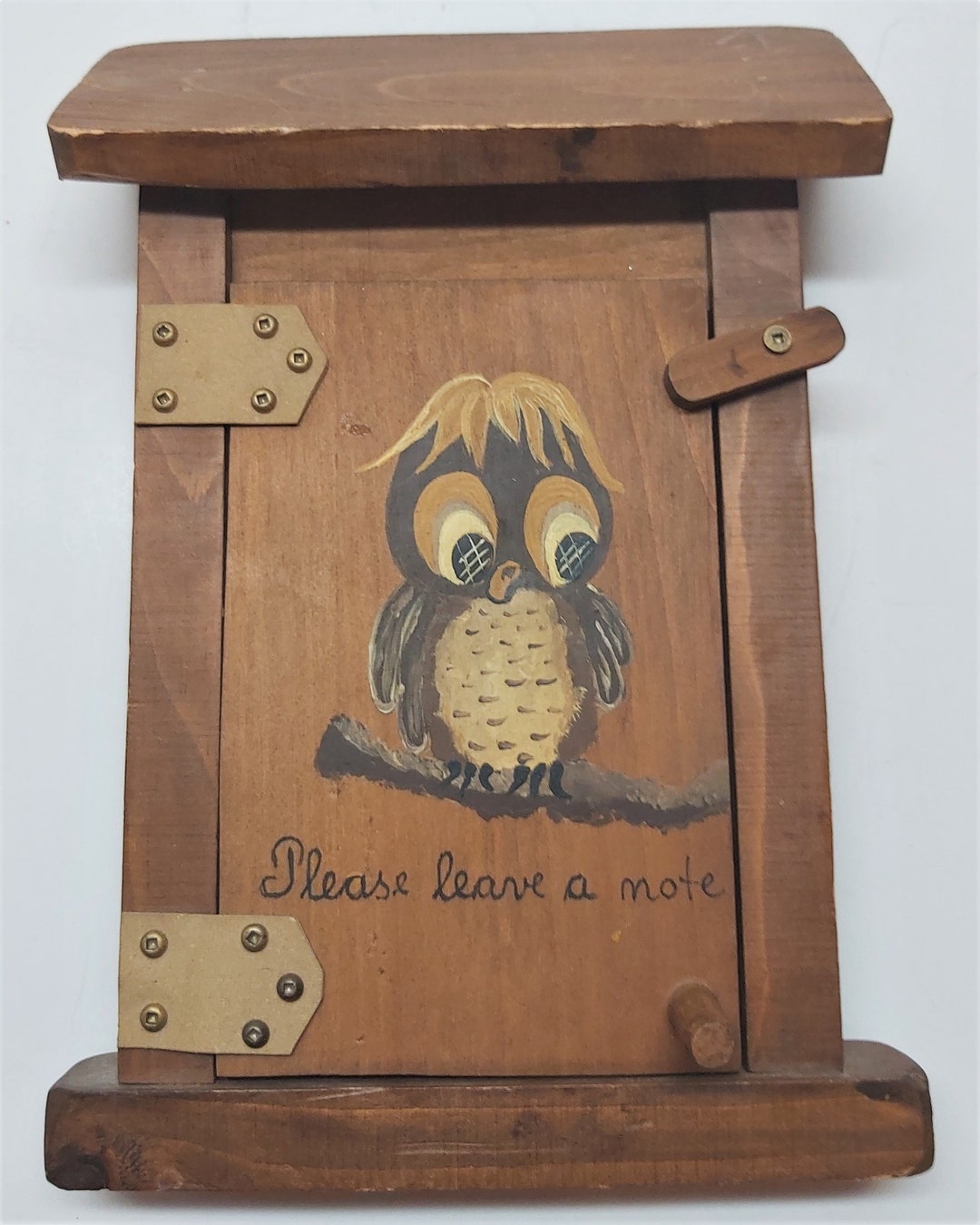 Vintage Wood Message Board With Owl Wall Hanging Etsy