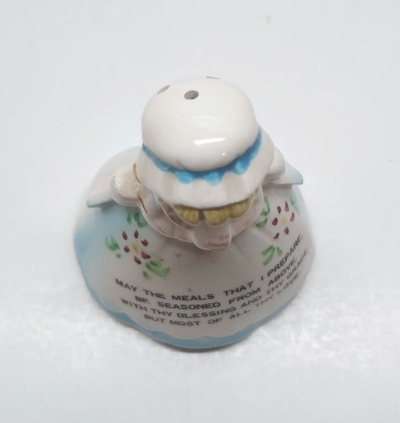 Vintage Enesco Salt Shaker Girl Prayer Blessing Gem