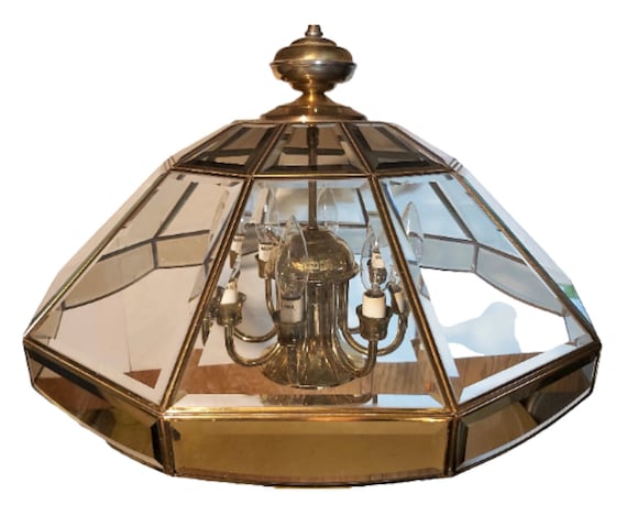 Vintage beveled glass chandelier deals
