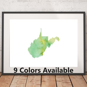 West Virginia Watercolor Print - Unframed, State Wall Art, West Virginia Art Print, Wall Art Print