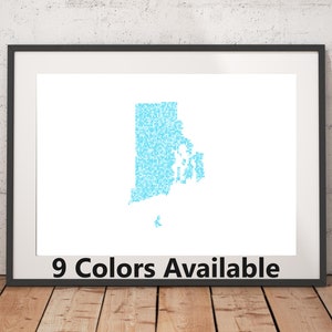 Rhode Island Pointillism Print - Unframed, State Wall Art, Rhode Island Art Print, Wall Art Print