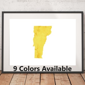 Vermont Watercolor Print - Unframed, State Wall Art, Vermont Art Print, Wall Art Print