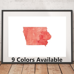 Iowa Watercolor Print - Unframed, State Wall Art, Iowa Art Print, Wall Art Print