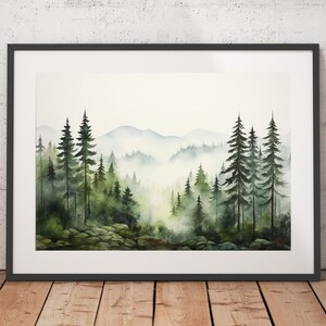 Forest Watercolor Print - Unframed, Watercolor Wall Art, Wall Art Print, Watercolor Print