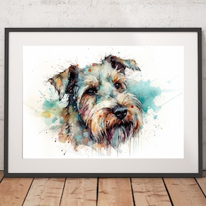 Watercolor Schnauzer Print - Unframed, Dog Wall Art, Schnauzer Art Print, Wall Art Print