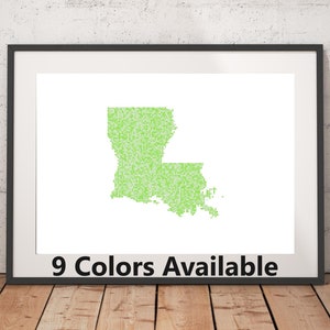Louisiana Pointillism Print - Unframed, State Wall Art, Louisiana Art Print, Wall Art Print