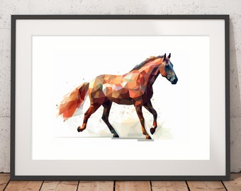 Geometric Horse Print - Unframed, Animal Wall Art, Horse Art Print, Wall Art Print, Art Print, Animal Art