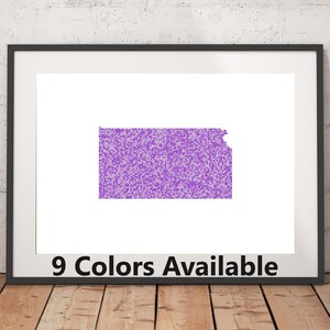 Kansas Pointillism Print - Unframed, State Wall Art, Kansas Art Print, Wall Art Print