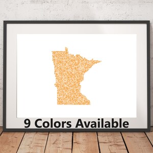 Minnesota Pointillism Print - Unframed, State Wall Art, Minnesota Art Print, Wall Art Print