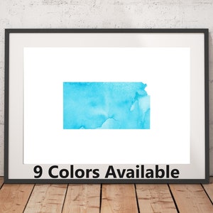 Kansas Watercolor Print - Unframed, State Wall Art, Kansas Art Print, Wall Art Print