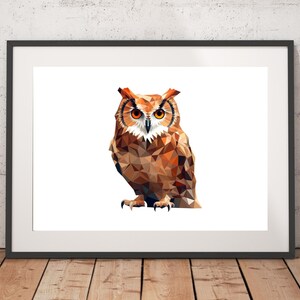 Geometric Owl Print - Unframed, Animal Wall Art, Owl Art Print, Wall Art Print, Art Print, Animal Art