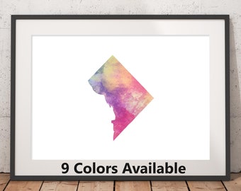 DC Watercolor Print - Unframed, State Wall Art, DC Art Print, Wall Art Print