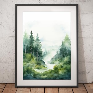Forest Watercolor Print - Unframed, Watercolor Wall Art, Wall Art Print, Watercolor Print
