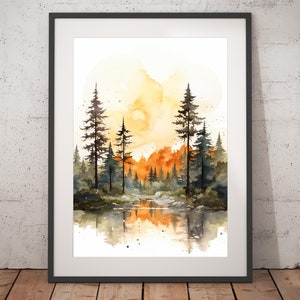 Forest Watercolor Print - Unframed, Watercolor Wall Art, Wall Art Print, Watercolor Print