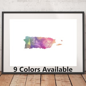Puerto Rico Watercolor Print - Unframed, State Wall Art, Puerto Rico Art Print, Wall Art Print
