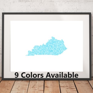 Kentucky Pointillism Print - Unframed, State Wall Art, Kentucky Art Print, Wall Art Print