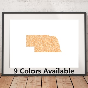 Nebraska Pointillism Print - Unframed, State Wall Art, Nebraska Art Print, Wall Art Print