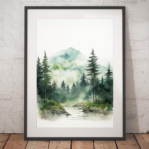 Forest Watercolor Print - Unframed, Watercolor Wall Art, Wall Art Print, Watercolor Print