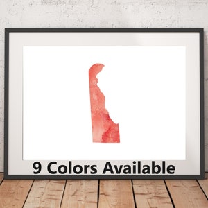 Delaware Watercolor Print - Unframed, State Wall Art, Delaware Art Print, Wall Art Print
