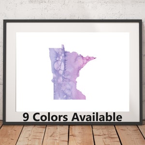 Minnesota Watercolor Print - Unframed, State Wall Art, Minnesota Art Print, Wall Art Print