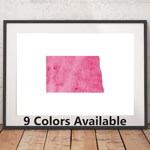 North Dakota Watercolor Print - Unframed, State Wall Art, North Dakota Art Print, Wall Art Print