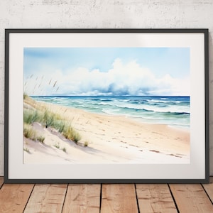 Beach Watercolor Print - Unframed, Watercolor Wall Art, Wall Art Print, Watercolor Print