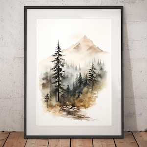 Forest Watercolor Print - Unframed, Watercolor Wall Art, Wall Art Print, Watercolor Print