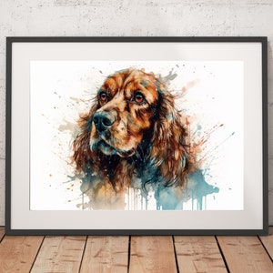 Watercolor Cocker Spaniel Print - Unframed, Dog Wall Art, Cocker Spaniel Art Print, Wall Art Print
