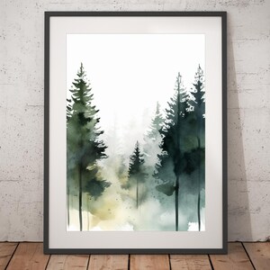 Forest Watercolor Print - Unframed, Watercolor Wall Art, Wall Art Print, Watercolor Print