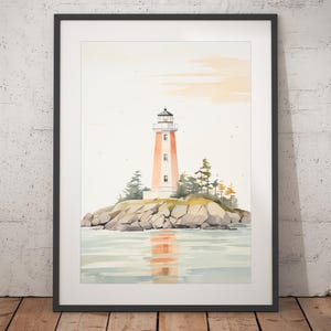 Lighthouse Watercolor Print - Unframed, Watercolor Wall Art, Wall Art Print, Watercolor Print