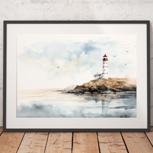 Lighthouse Watercolor Print - Unframed, Watercolor Wall Art, Wall Art Print, Watercolor Print