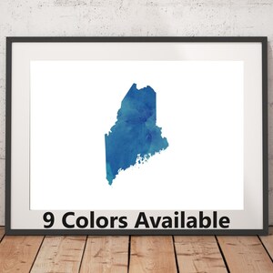 Maine Watercolor Print - Unframed, State Wall Art, Maine Art Print, Wall Art Print