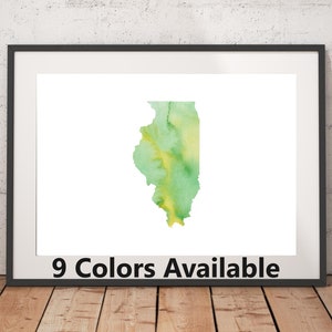 Illinois Watercolor Print - Unframed, State Wall Art, Illinois Art Print, Wall Art Print