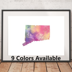 Connecticut Watercolor Print - Unframed, State Wall Art, Connecticut Art Print, Wall Art Print