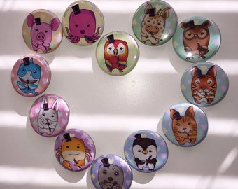 Animal magician Badge buttons