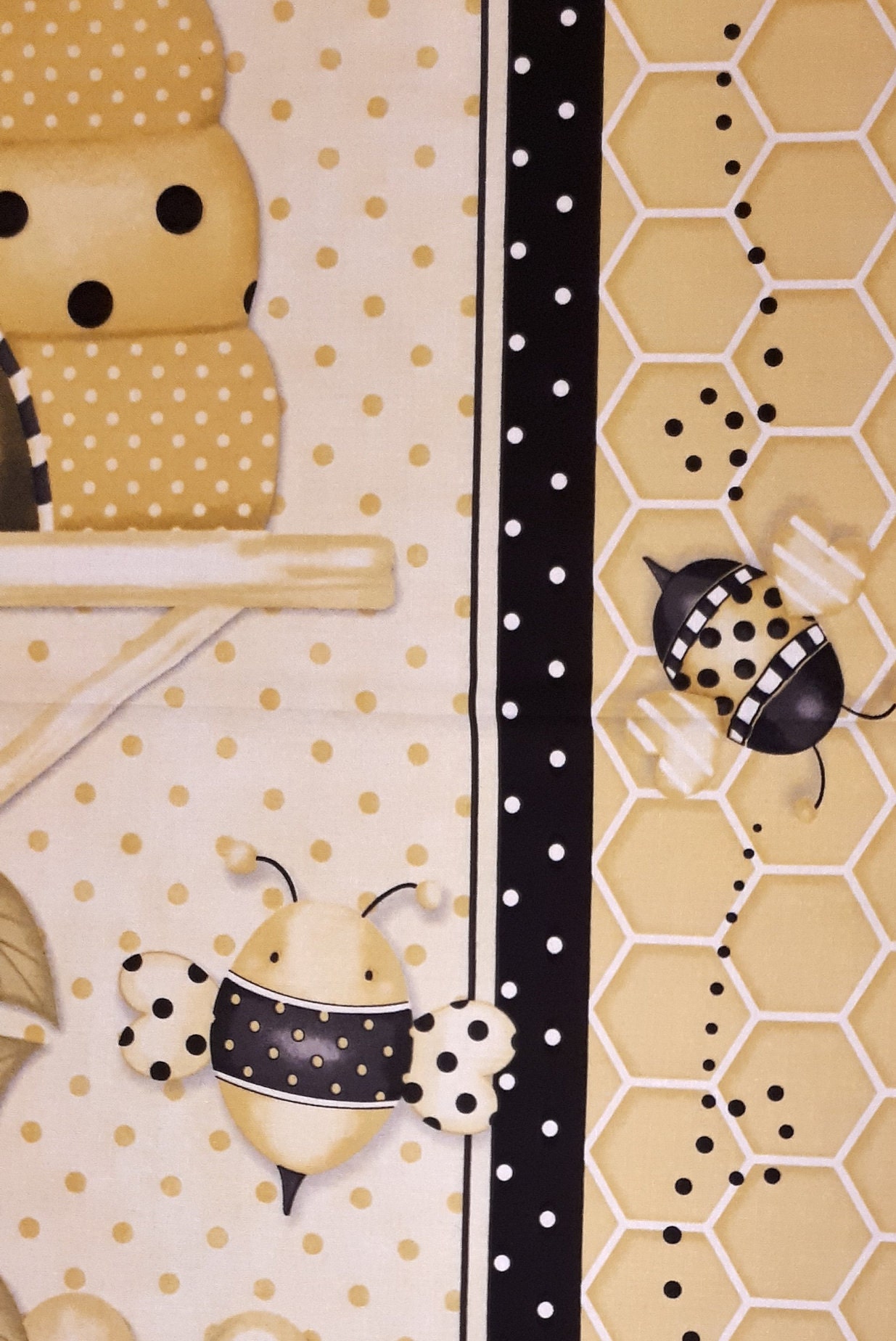 Fabric Panel Bee Happy Life of Bees Etsy