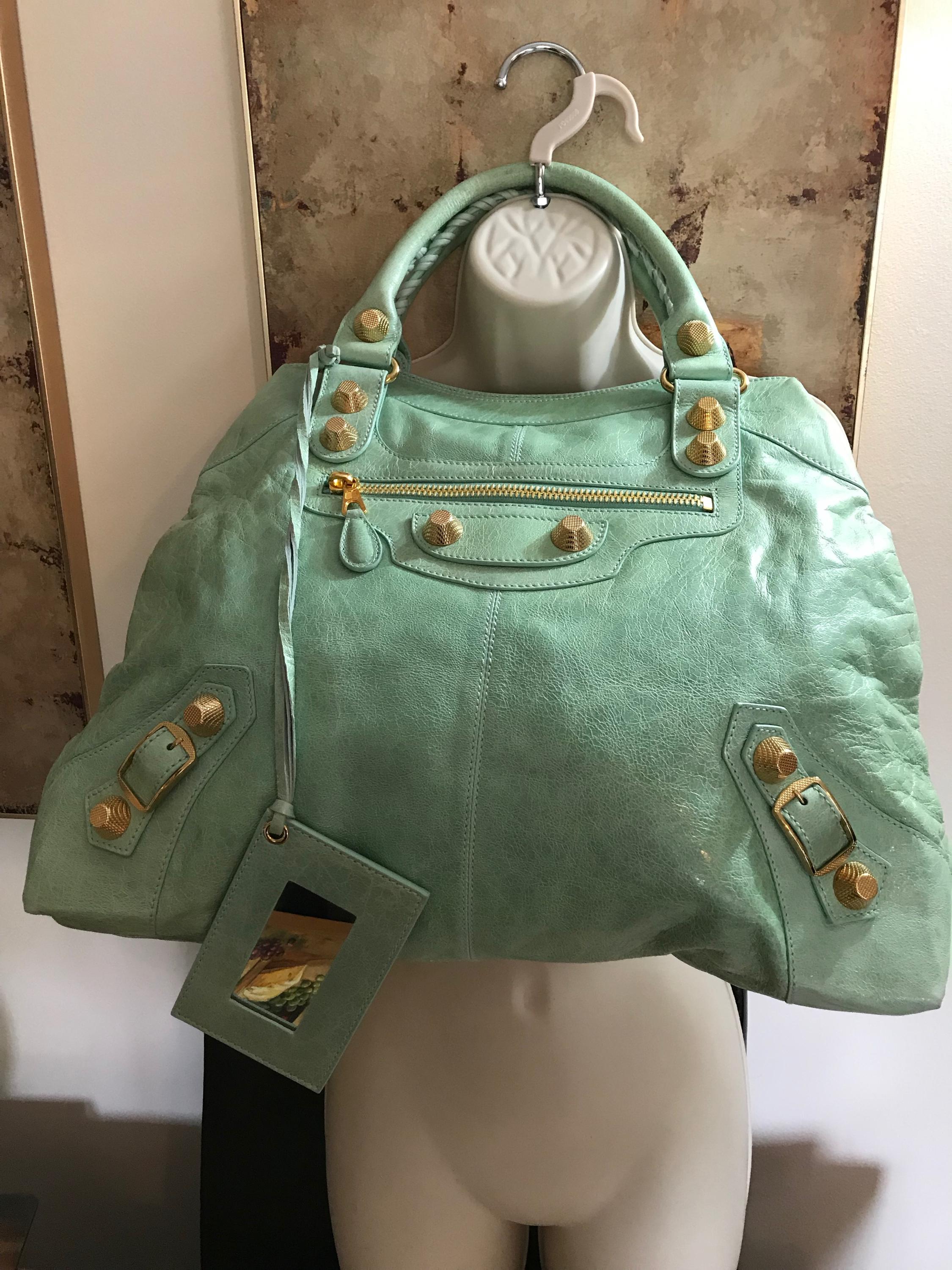 Exquisite Balenciaga Light Green Bag New With Tags & Dust Bag Very