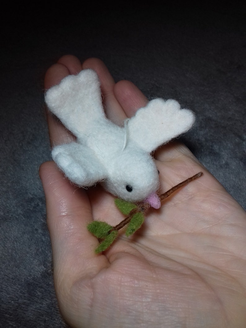 Peace Dove Needle felted white dove Whitsun gift Waldorf Etsy