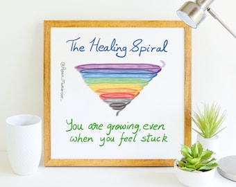 Healing Spiral - Instant High-Resolution Download – Therapist Counselor Gift, Anxiety PTSD Hope Healing Printable