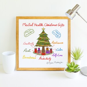 Psychische Gesundheit Weihnachtsgeschenke - Sofortiger hochauflösender Download – Therapeut Ratgeber Geschenk, Angst PTSD Hoffnung Heilung zum Ausdrucken