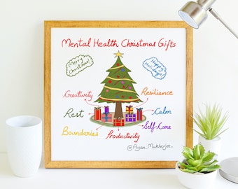 Mental Health Christmas Gifts - Instant High-Resolution Download – Therapist Counselor Gift, Anxiety PTSD Hope Healing Printable